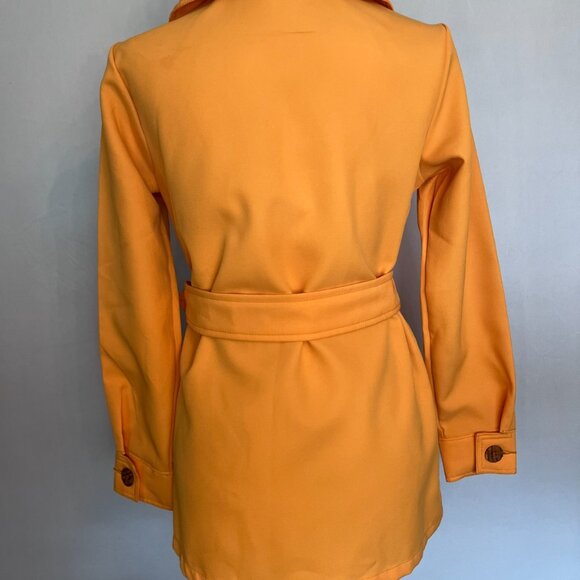 Vintage Mod Sears Roebuck Fashion Button Coat/Jacket Mustard Yellow Size S/M - Picture 6 of 9